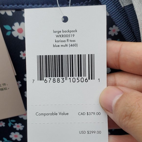 Kate Spade Karissa Fleurette Toss Large Backpack Blue Multi Floral main image 4